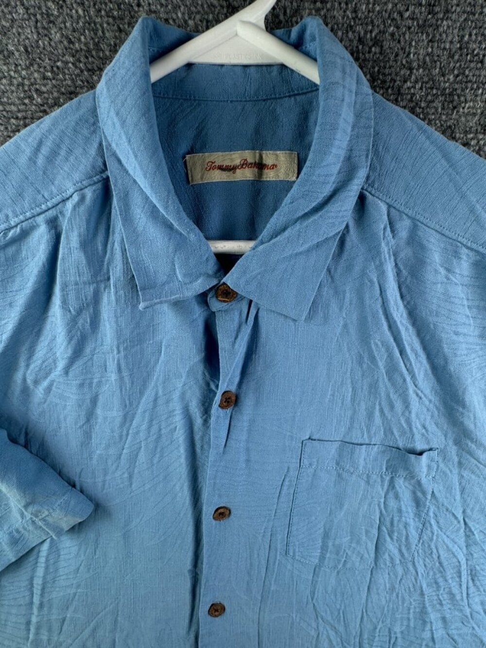 Tommy Bahama All Silk Short Sleeve Button Up Hawaiian Shirt Blue Floral Large